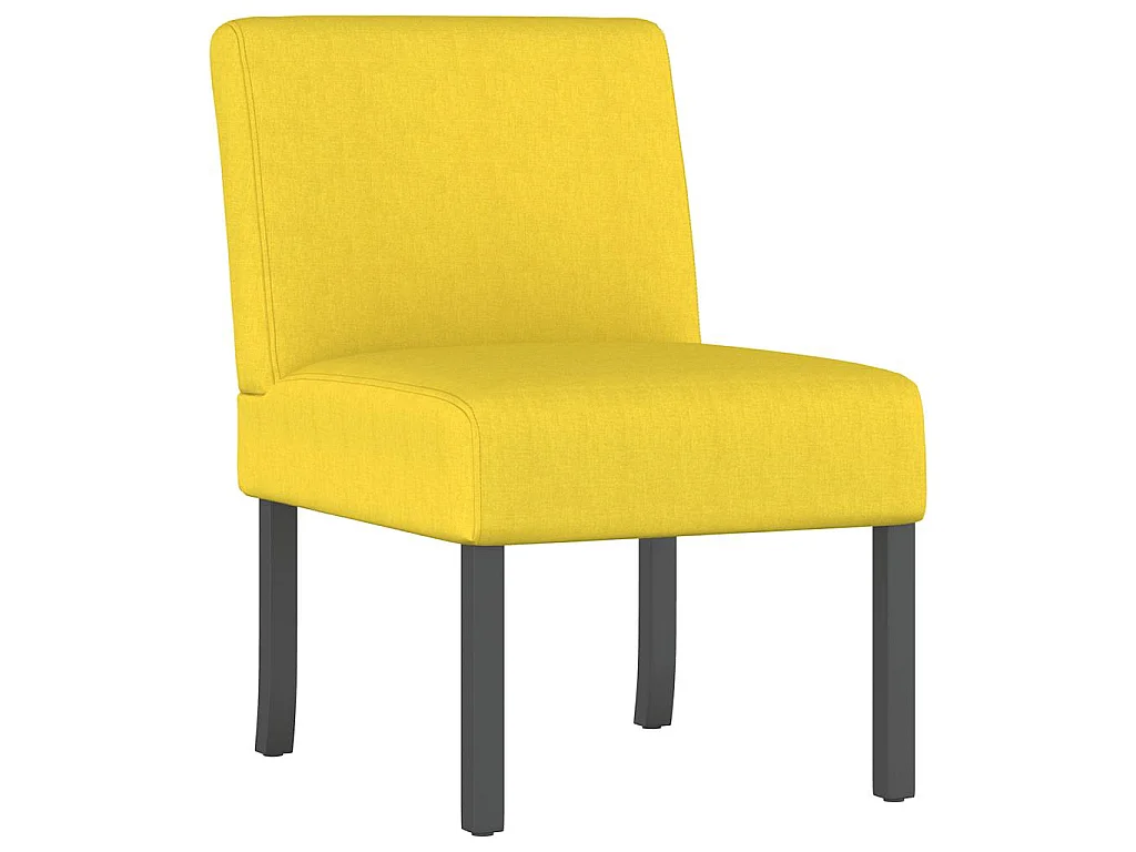 Fauteuil sans accoudoirs jaune clair tissu