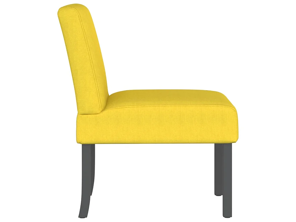 Fauteuil sans accoudoirs jaune clair tissu