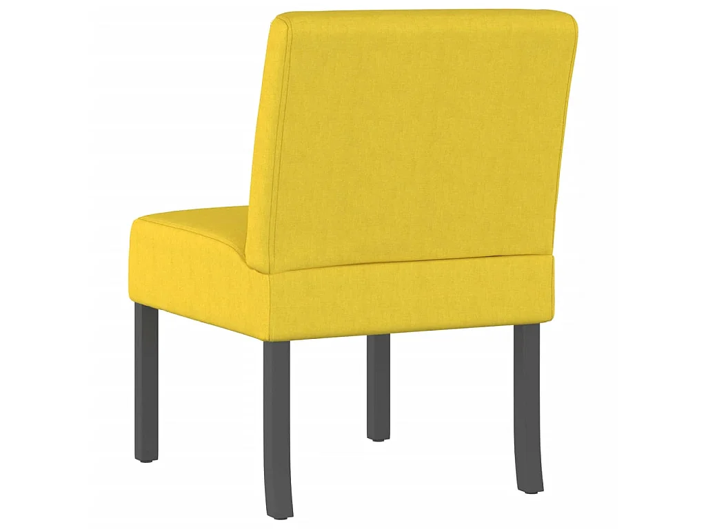 Fauteuil sans accoudoirs jaune clair tissu