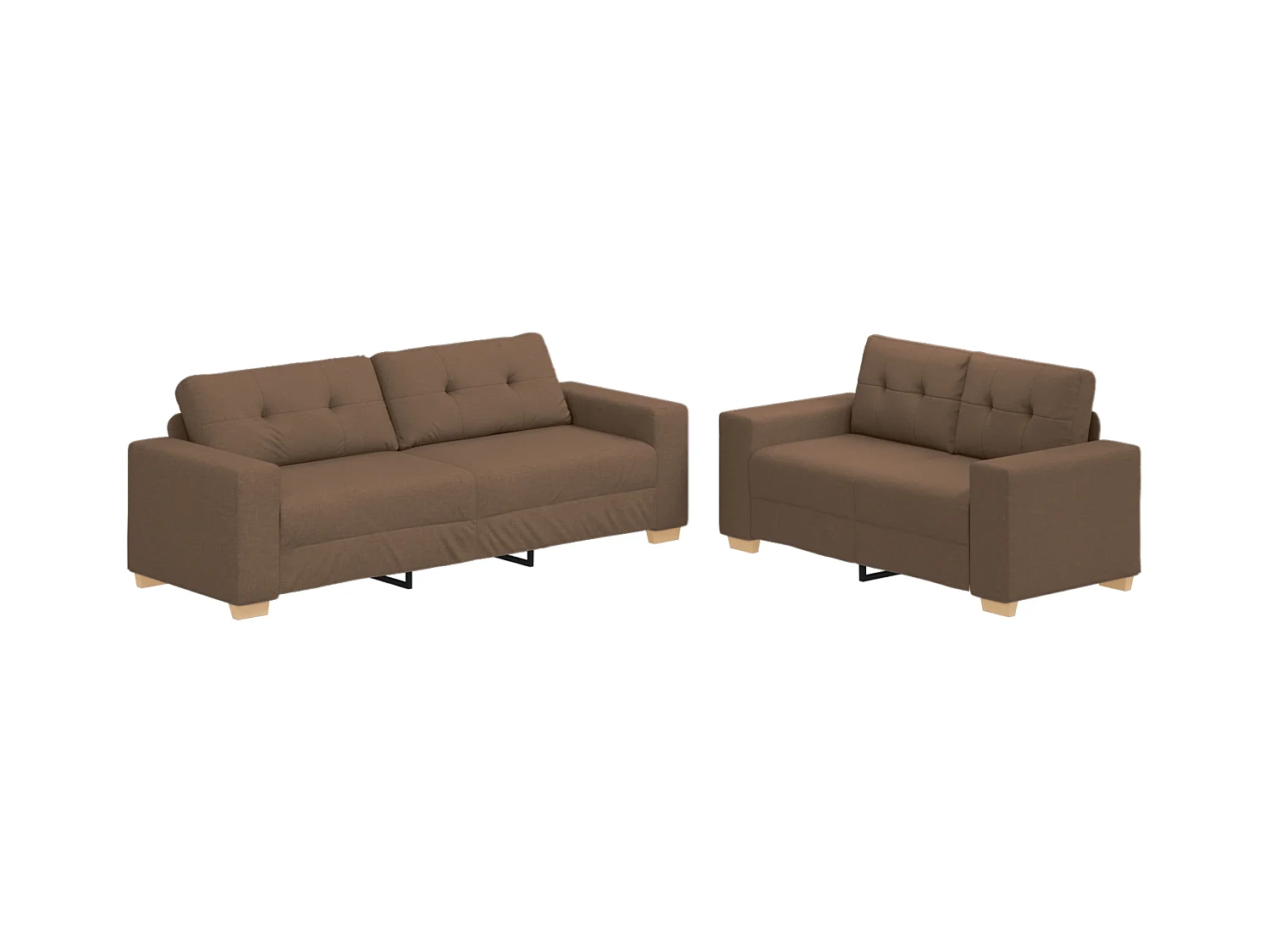 Ensemble de Canapés 2 pcs Marron 221 x 78 x 80 cm Tissu