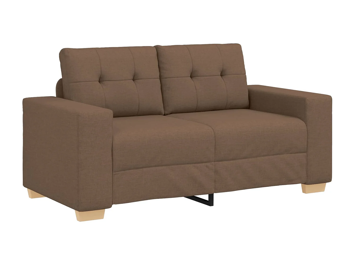 Divano 2 pcs Marrone Tessuto misto lino