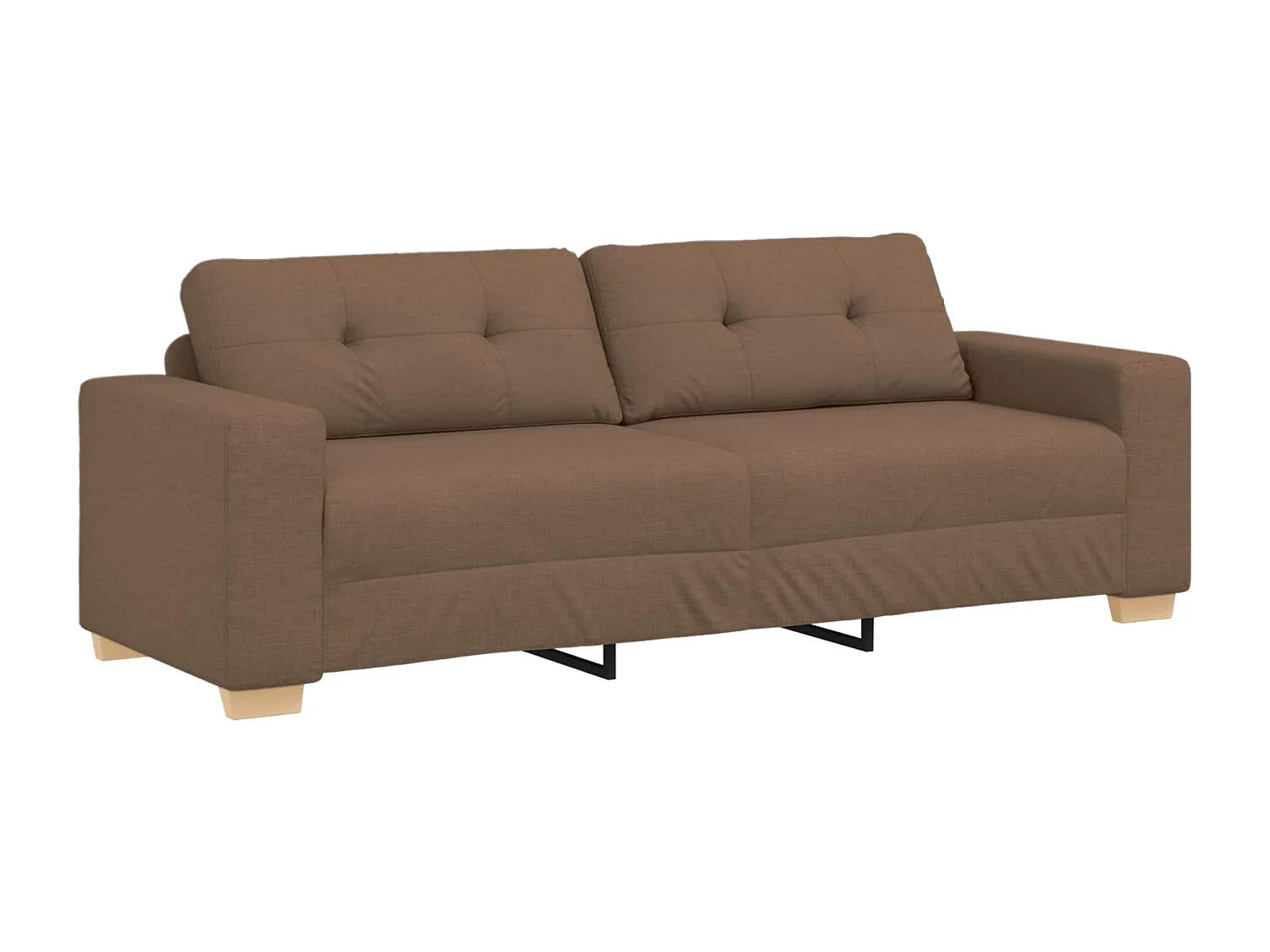 Divano 2 pcs Marrone Tessuto misto lino