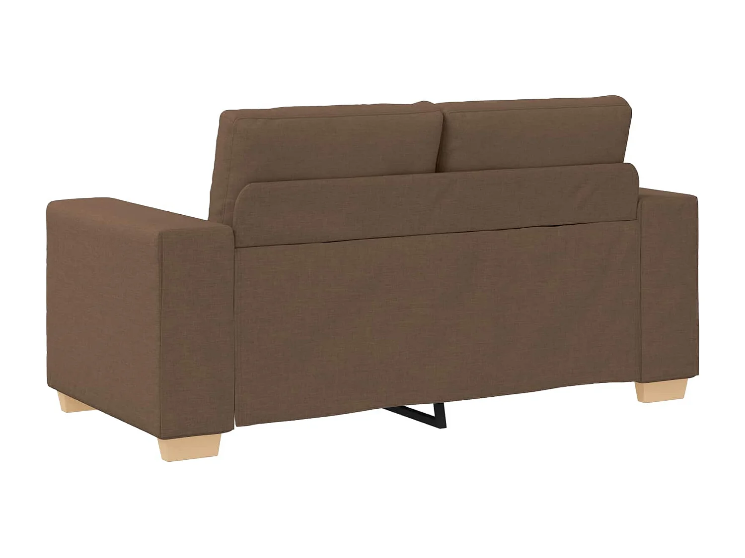 Divano 2 pcs Marrone Tessuto misto lino