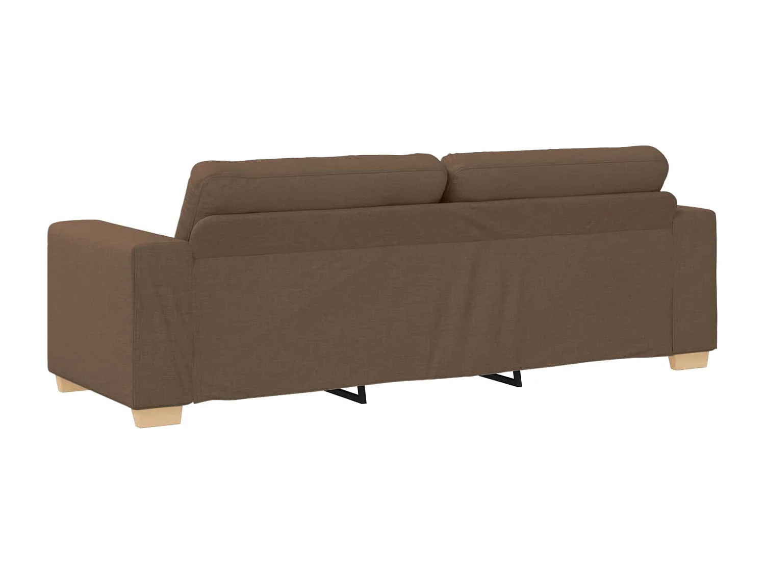 Divano 2 pcs Marrone Tessuto misto lino