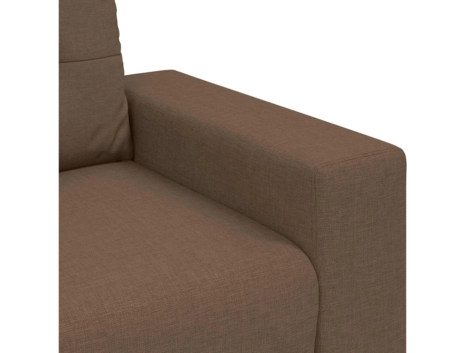 Divano 2 pcs Marrone Tessuto misto lino