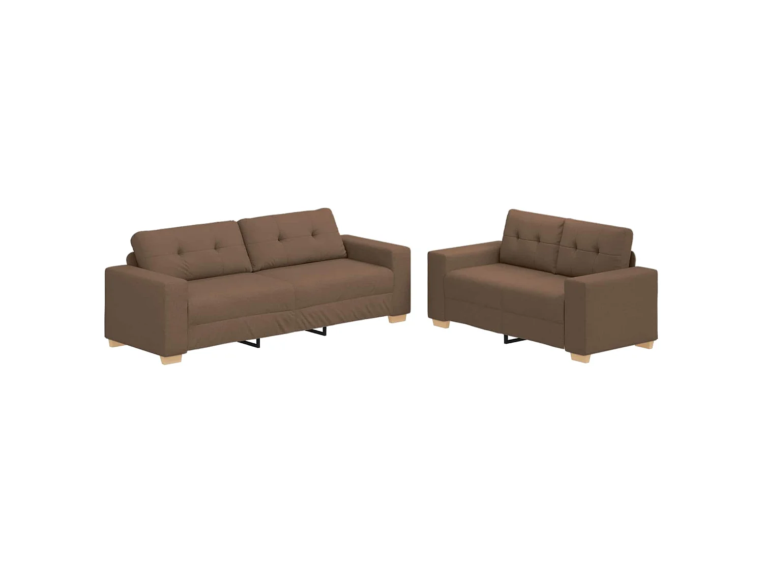 Canapé 2 pcs Marron 221 x 80 x 80 cm Tissu