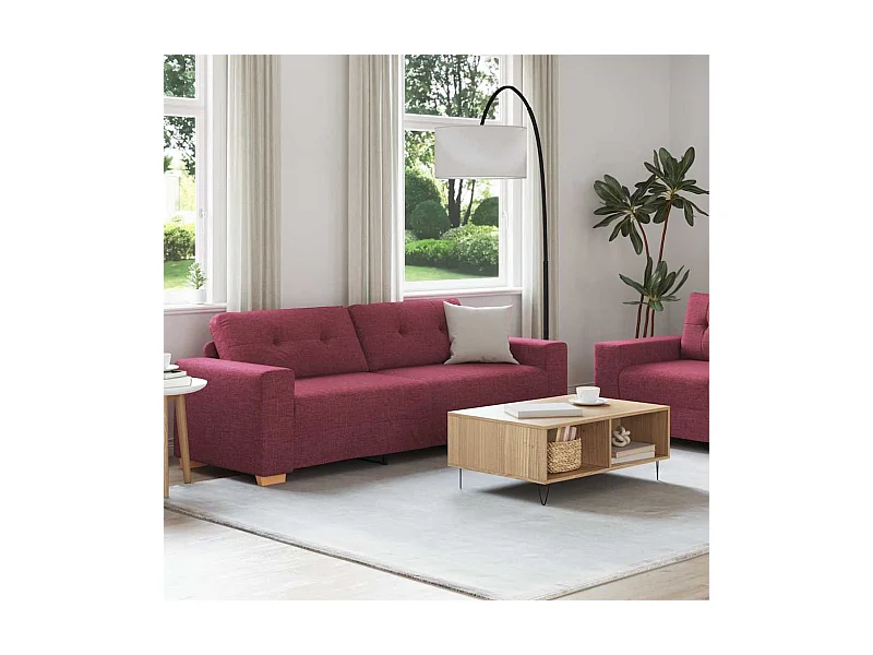 Ensemble de Canapés 2 pcs Bordeaux 221 x 78 x 80 cm Tissu