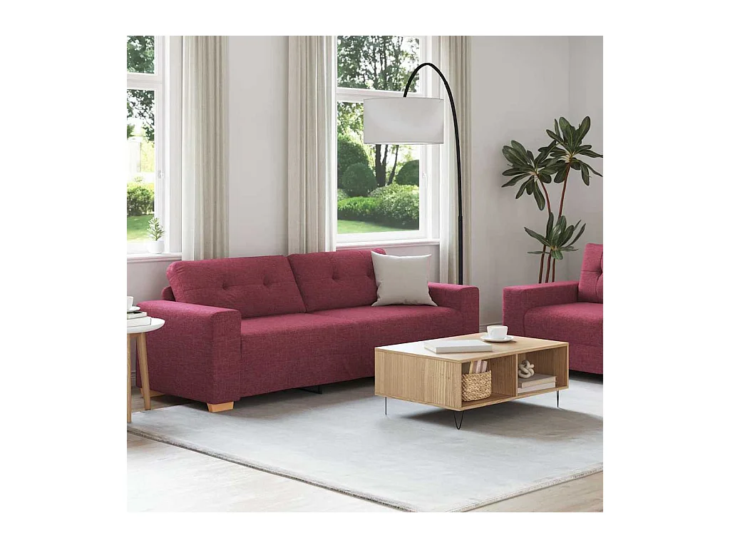 Ensemble de Canapés 2 pcs Bordeaux 221 x 78 x 80 cm Tissu