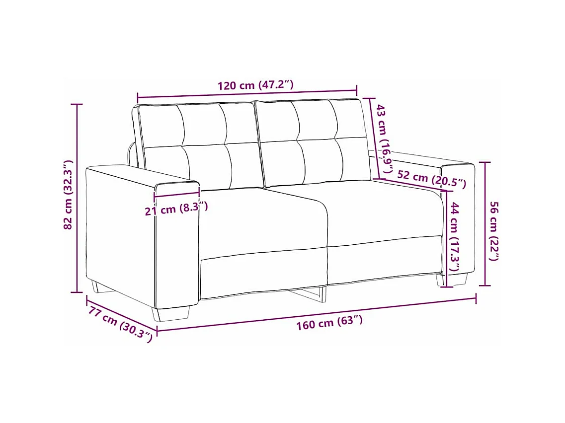 Ensemble de Canapés 2 pcs Bordeaux 221 x 78 x 80 cm Tissu