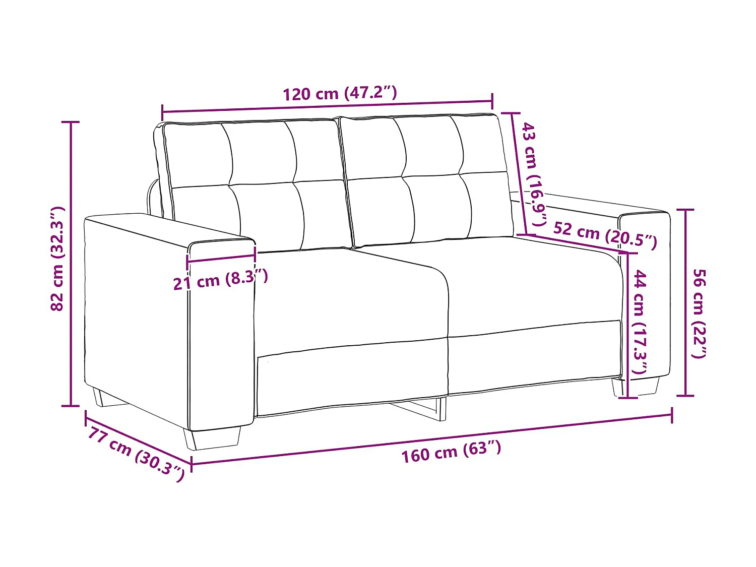 Canapé 2 pcs Bordeaux Tissu en lin mélangé