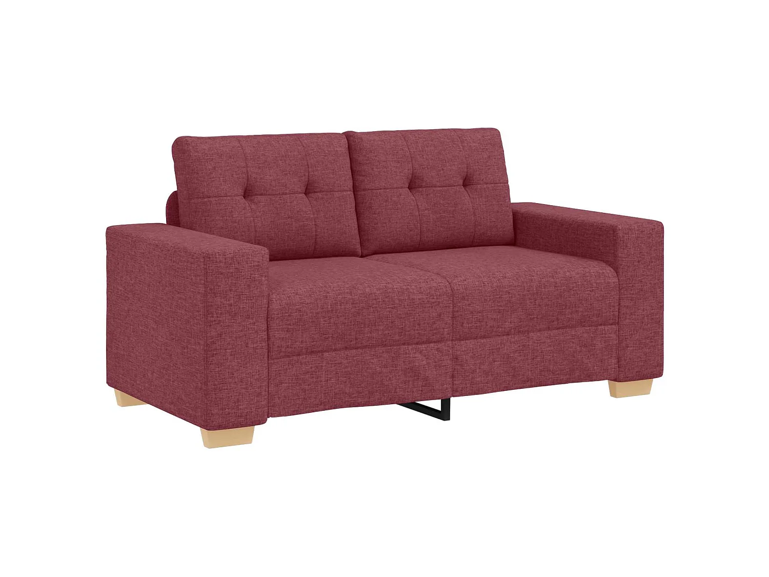 2-tlg. Sofagarnitur mit Kissen Weinrot Stoff