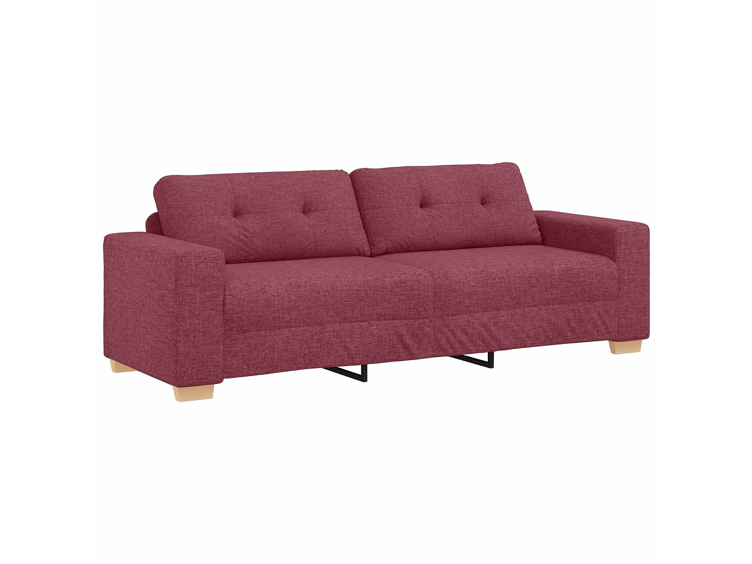 2-tlg. Sofagarnitur mit Kissen Weinrot Stoff