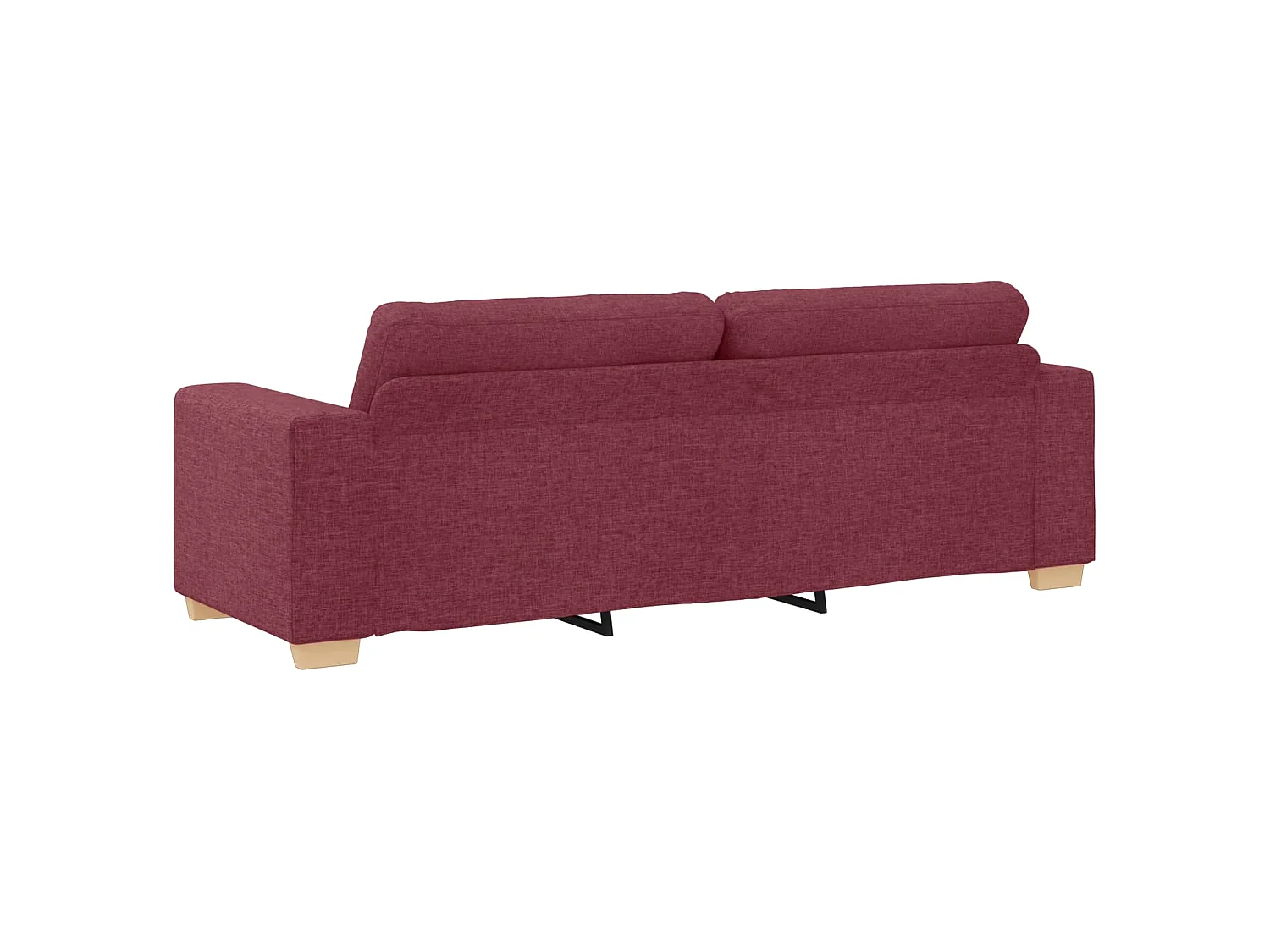 2-tlg. Sofagarnitur mit Kissen Weinrot Stoff