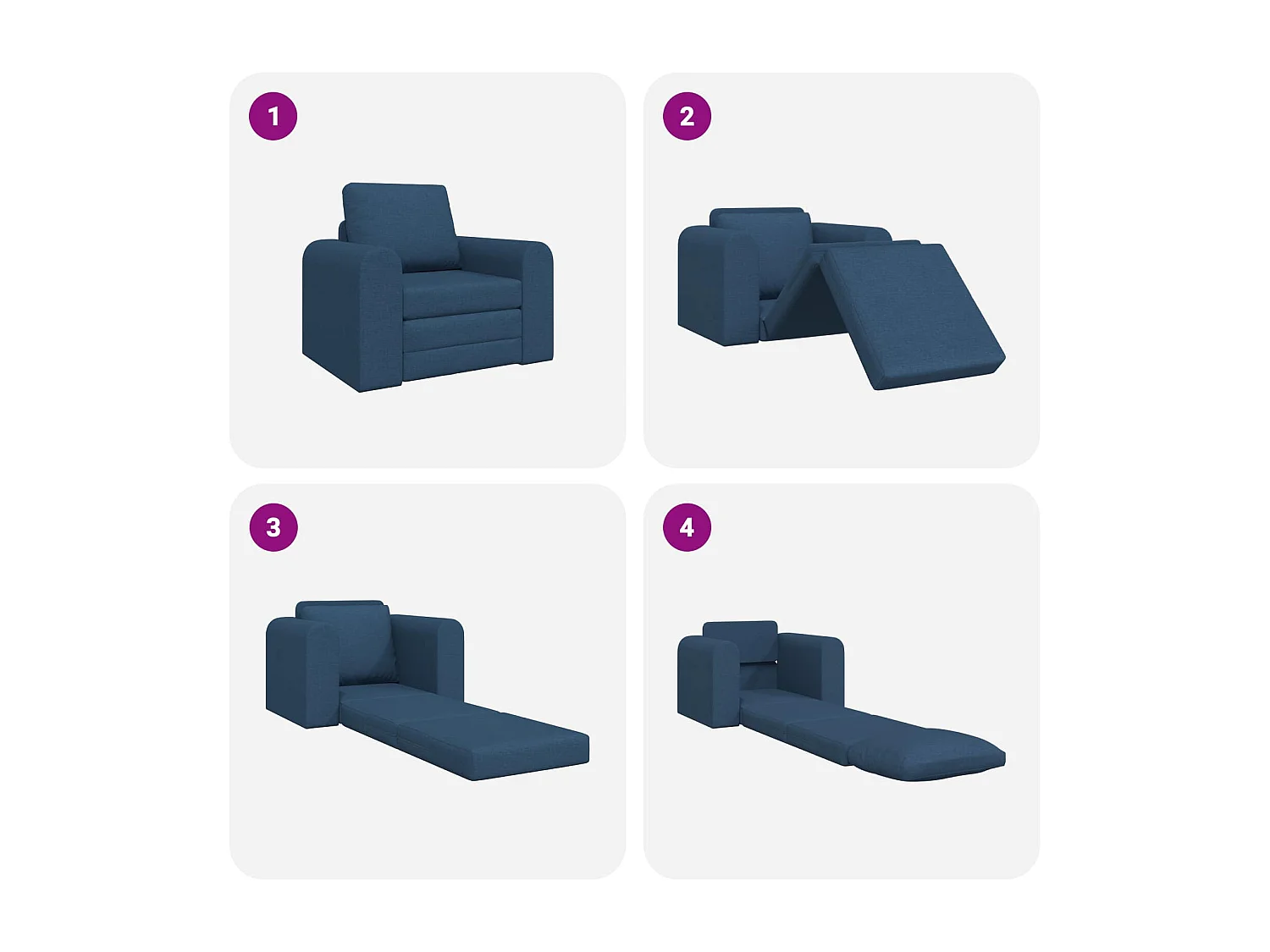 Canapé-Lit Bleu 98 x 71 x 83 cm tissu