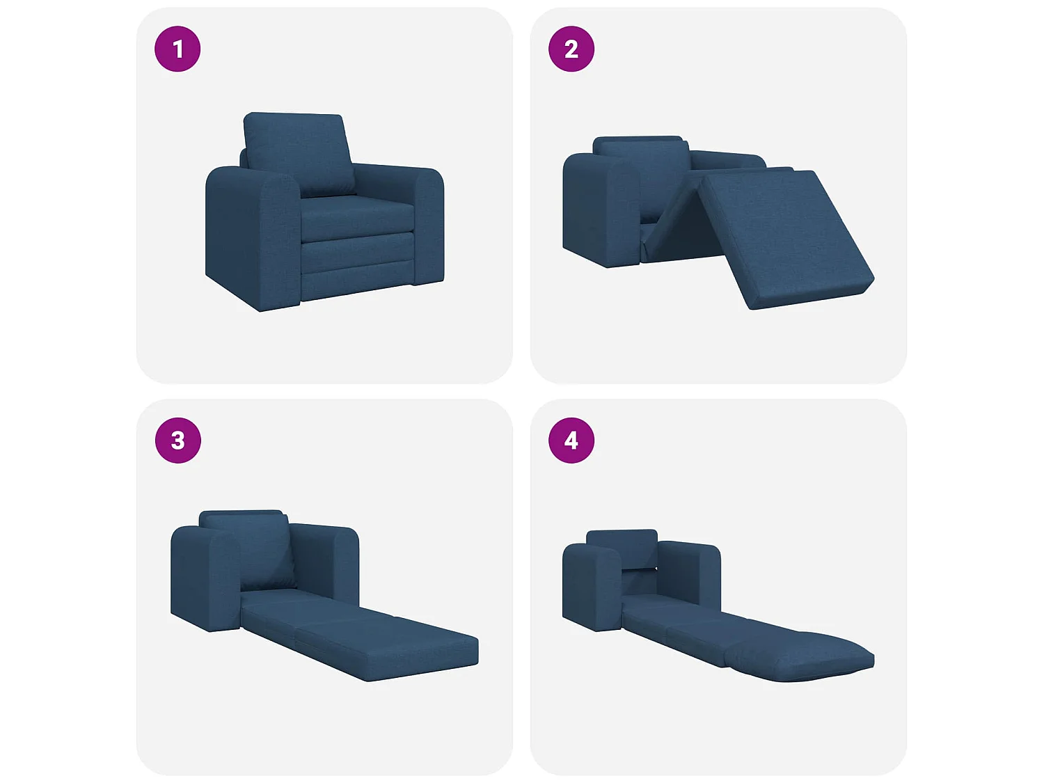 Schlafsofa Blau 98 x 71 x 83 cm Stoff