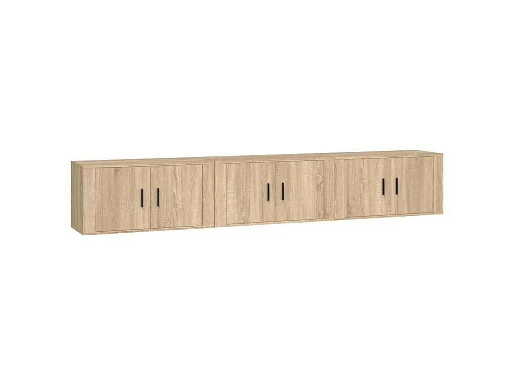 Meubles TV muraux 3 pcs chêne sonoma 80x34,5x40 cm