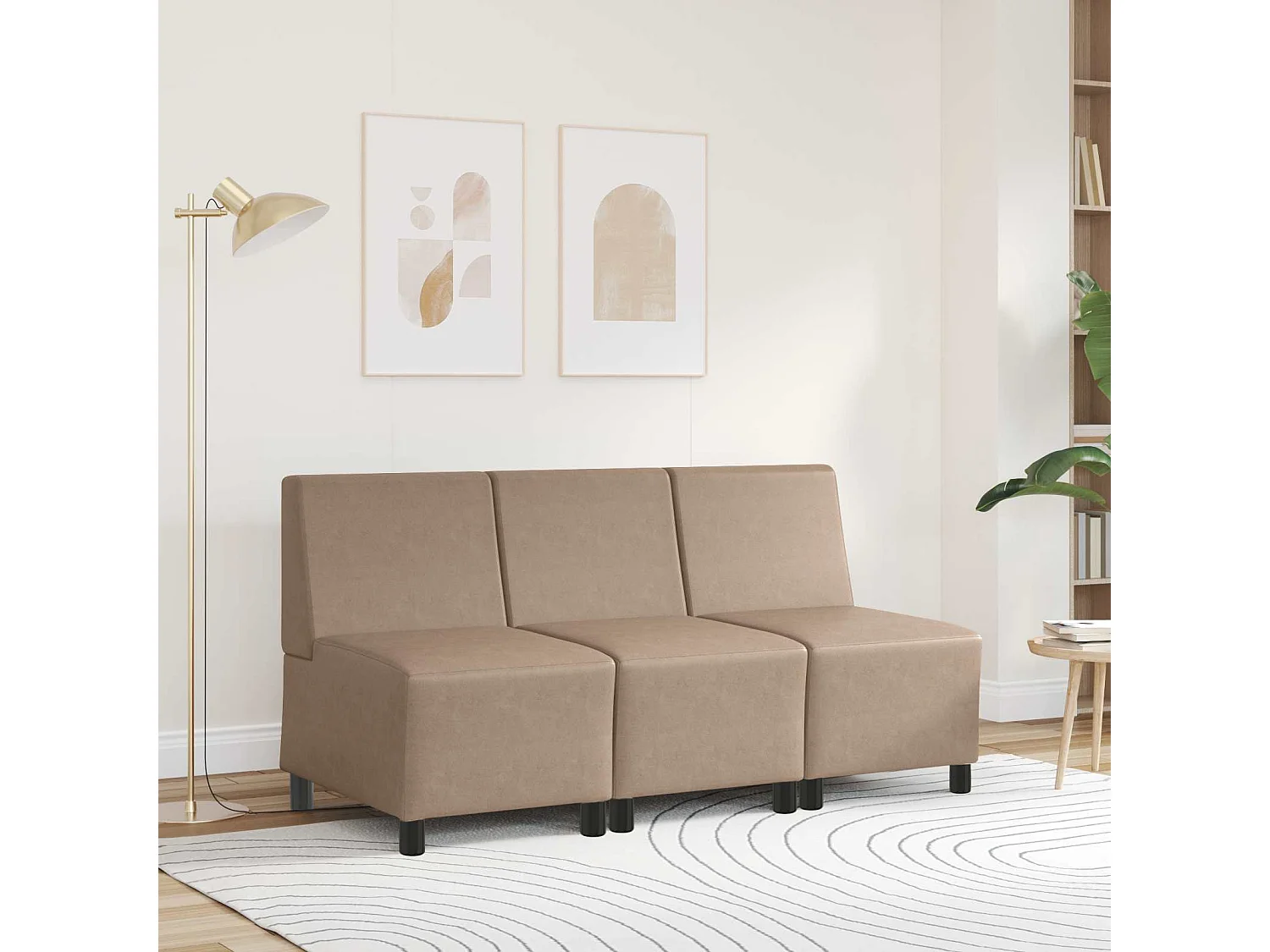 Unité de Sofa Modulaire Sans Accoudoirs Cappuccino