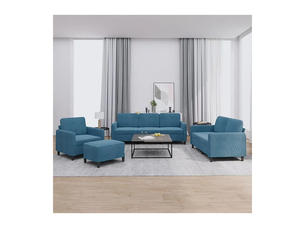 Ensemble de canapés 4 pcs bleu velours