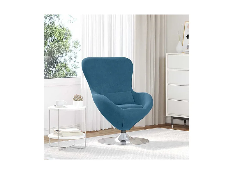 Fauteuil œuf Bleu 63 x 73 x 90 cm Velours