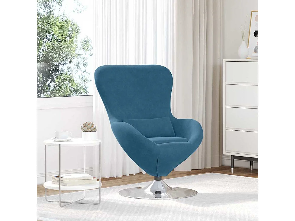 Fauteuil œuf Bleu 63 x 73 x 90 cm Velours