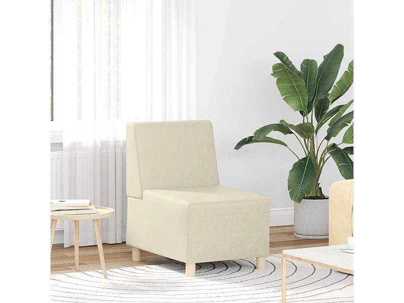 | Unidade de Sofá Modular Sem Braços | Creme 55 x 74 x 82 cm
