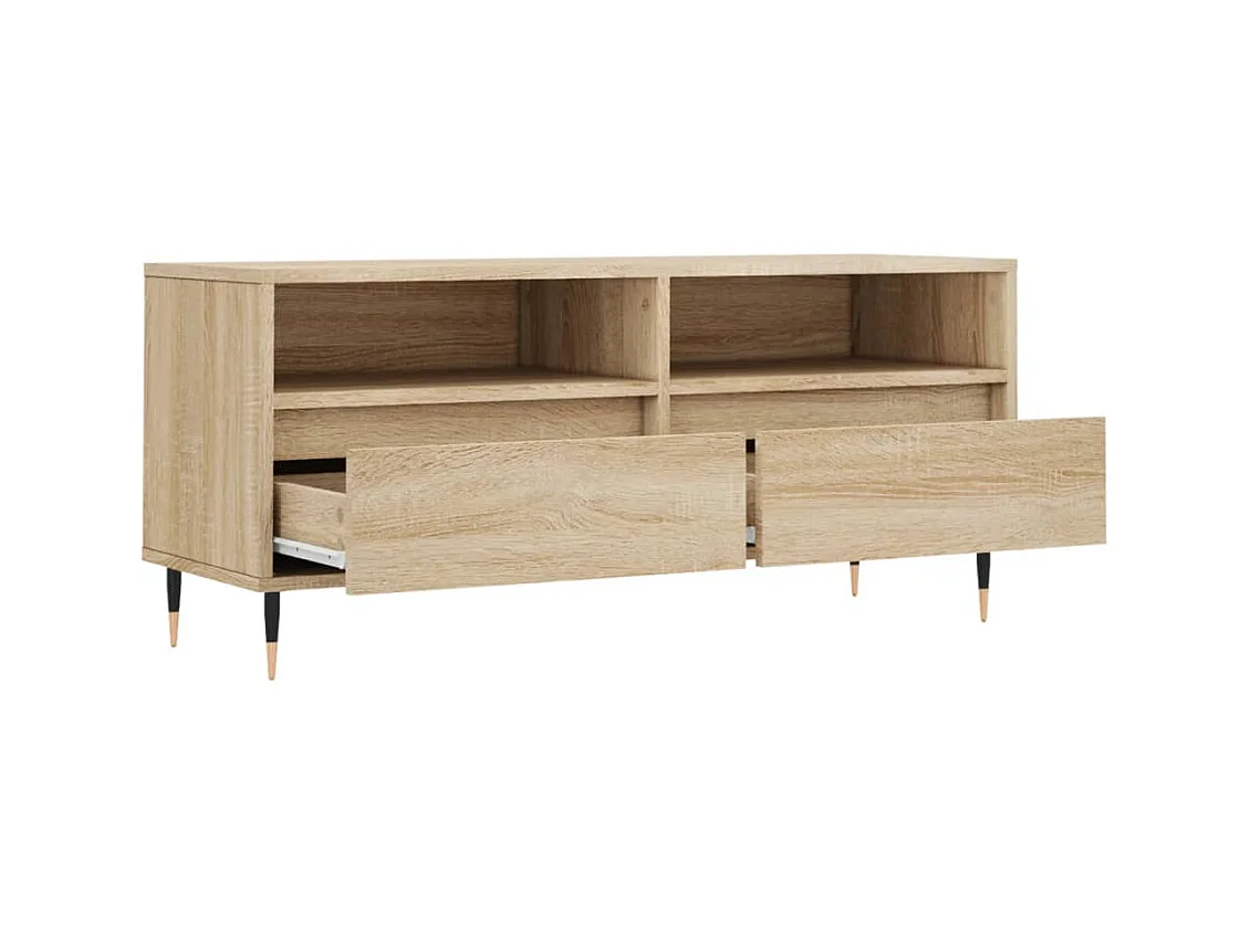 Meuble TV chêne sonoma 100x34,5x44,5 cm bois d'ingénierie