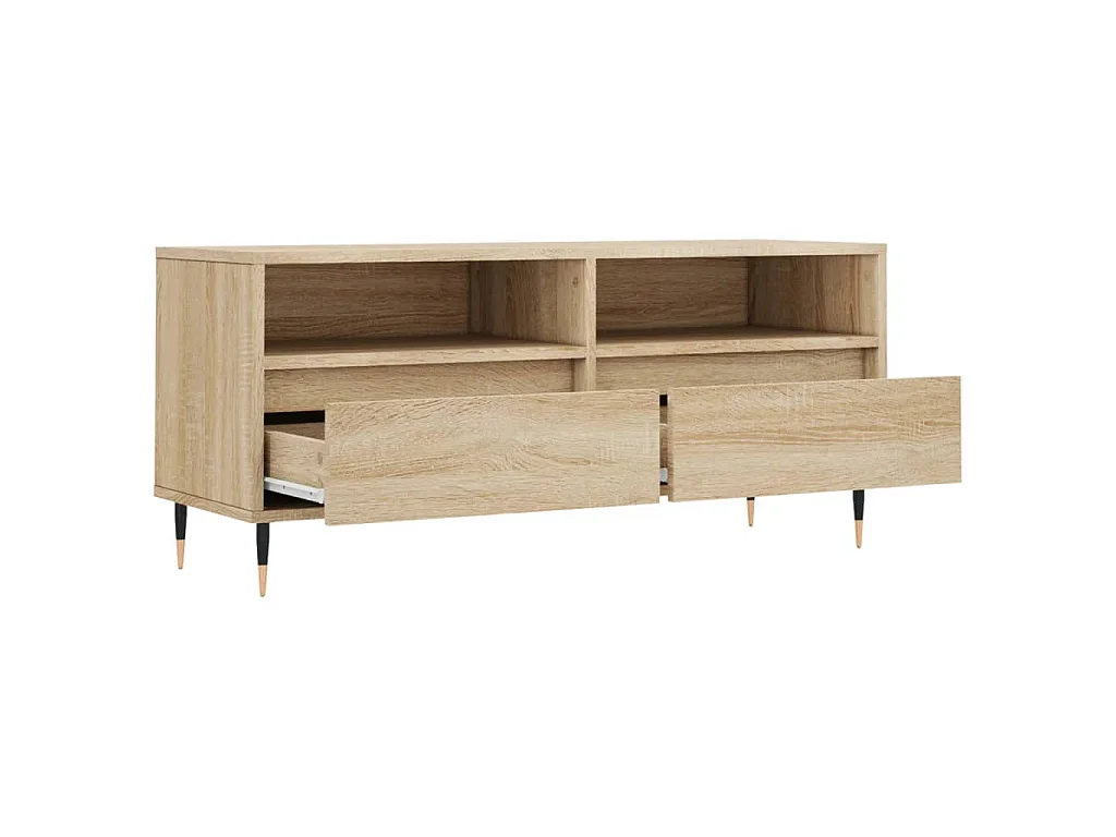Meuble TV chêne sonoma 100x34,5x44,5 cm bois d'ingénierie