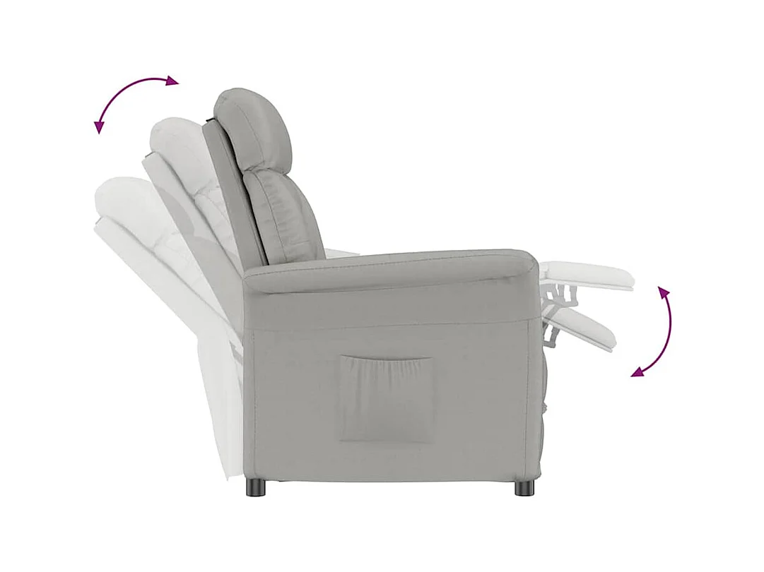 Fauteuil Relax Light Grey Gris clair 70.5 x 96.5 x 95 cm tissu