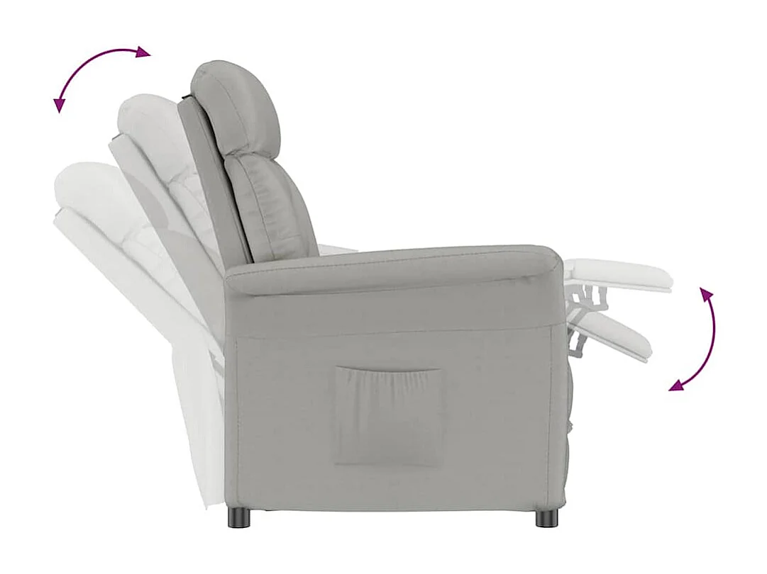 Fauteuil Relax Light Grey Gris clair 70.5 x 96.5 x 95 cm tissu