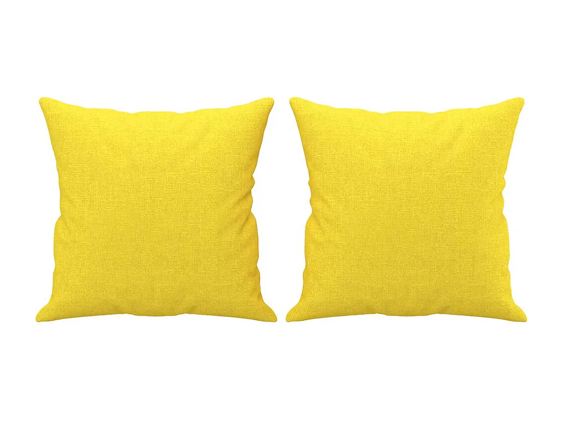 Ensemble de canapés 3 pcs avec coussins jaune clair tissu