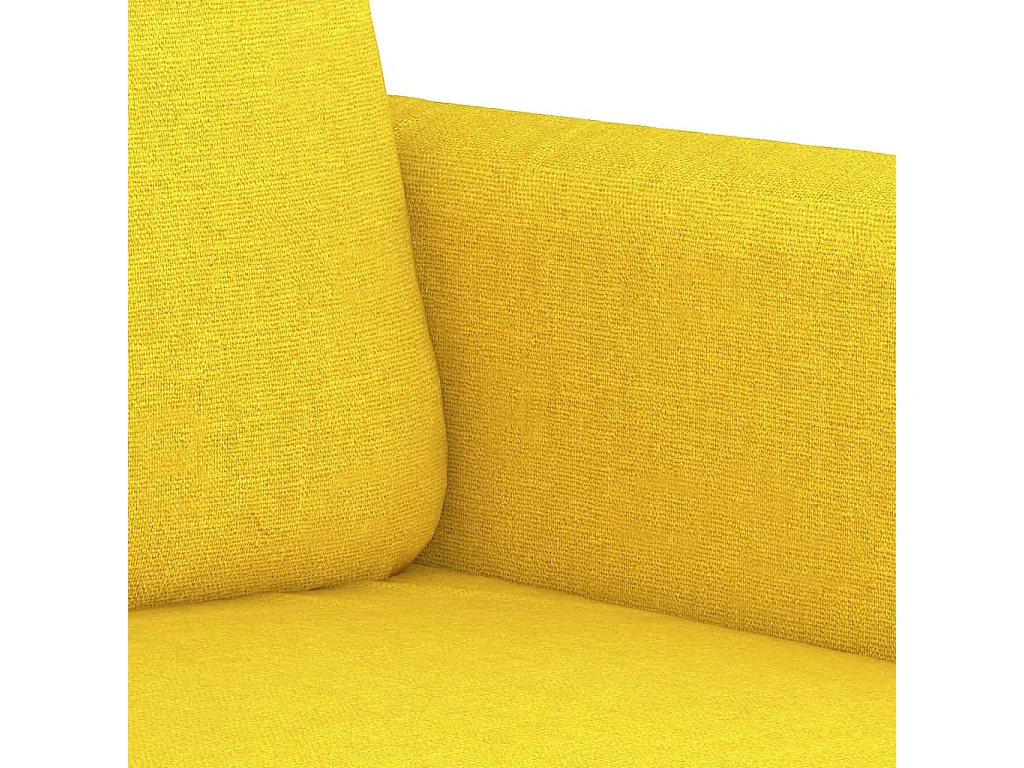3 pcs conjunto de sofás com almofadas tecido amarelo-claro