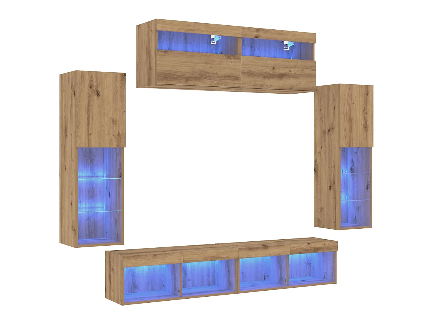 Conjunto de mueble de TV 6 uds. Roble artisan