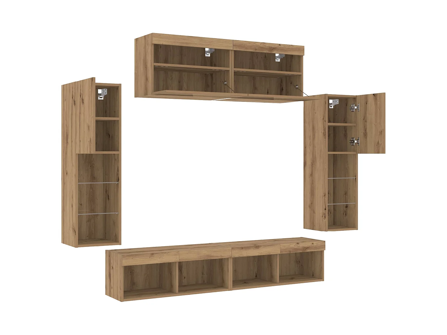 Conjunto de mueble de TV 6 uds. Roble artisan