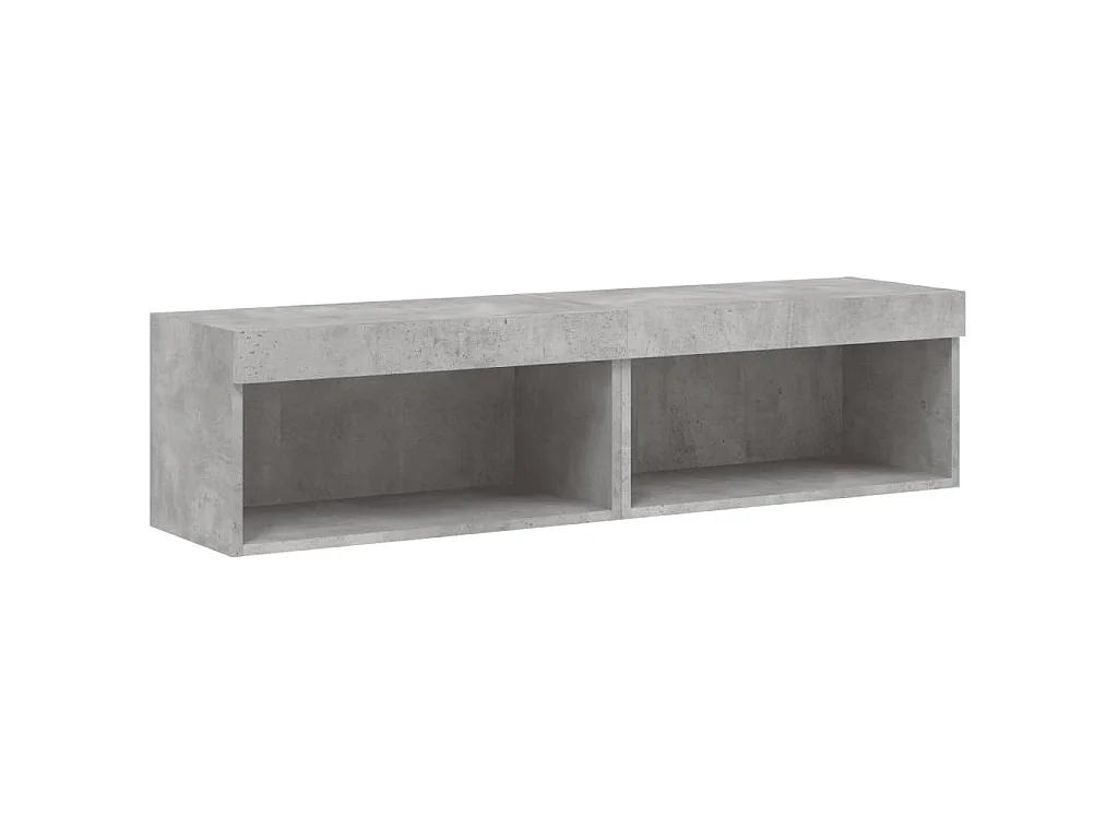 Meubles TV avec lumières LED 2 pcs gris béton 60x30x30 cm