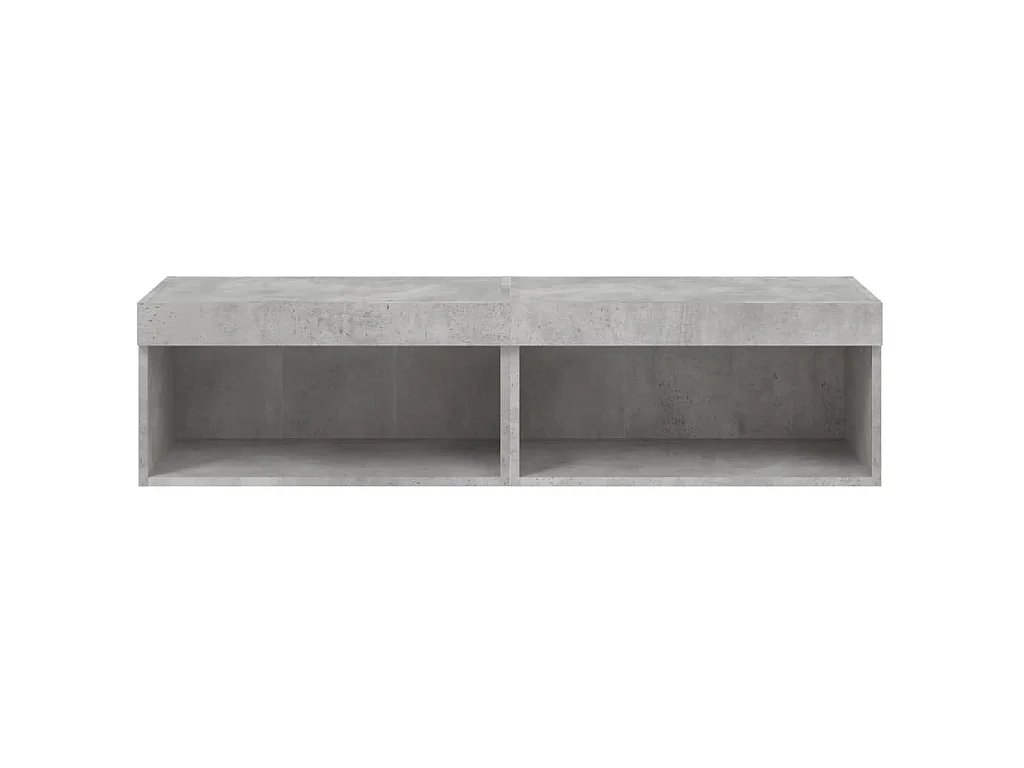 Meubles TV avec lumières LED 2 pcs gris béton 60x30x30 cm