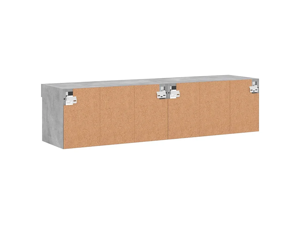 Meubles TV avec lumières LED 2 pcs gris béton 60x30x30 cm