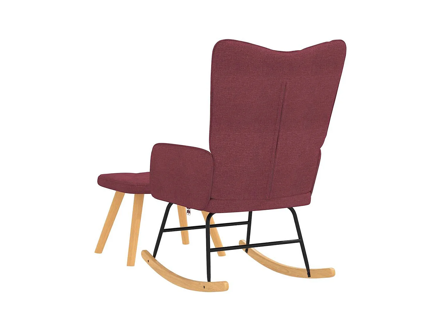 Chaise à bascule avec tabouret Rouge bordeaux Tissu