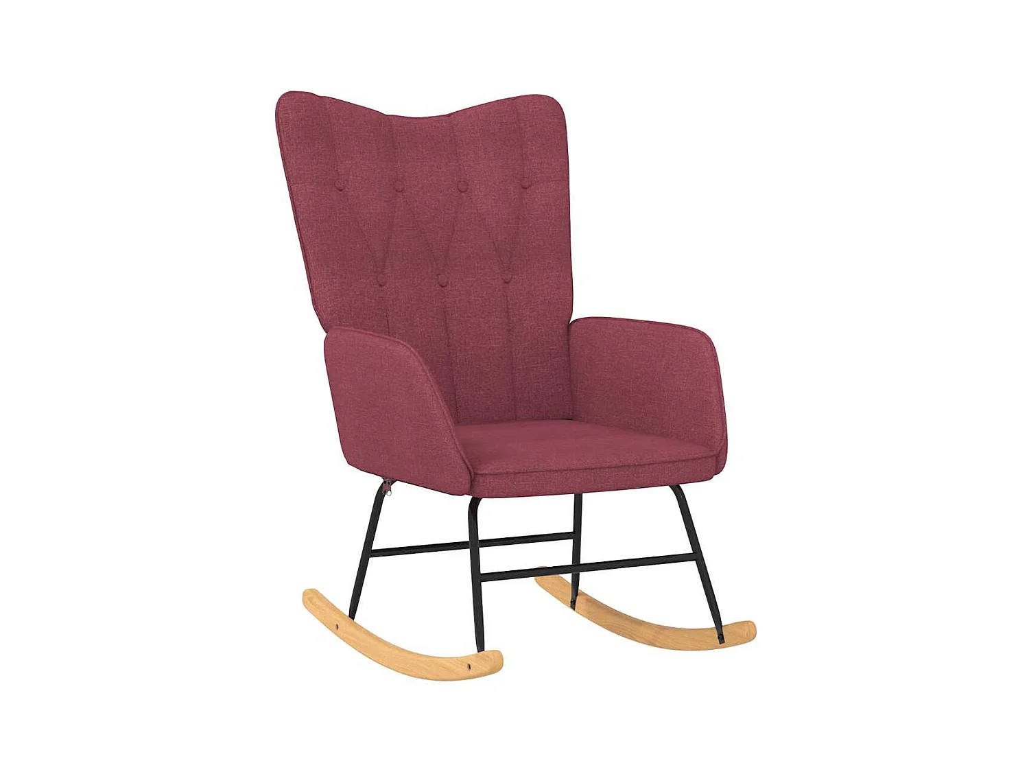 Chaise à bascule avec tabouret Rouge bordeaux Tissu