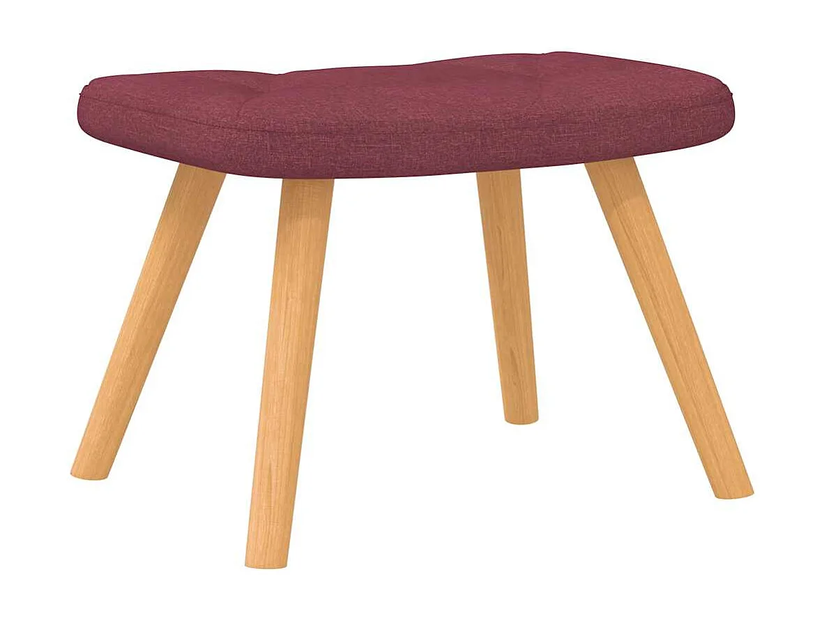 Schommelstoel met voetenbank stof wijnrood