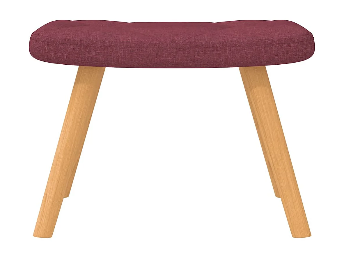 Schommelstoel met voetenbank stof wijnrood