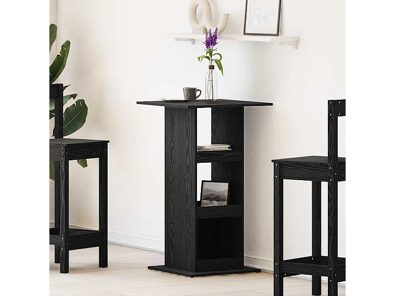 Table de bar Chêne noir 60 x 60 x 100 cm Bois d'ingénierie