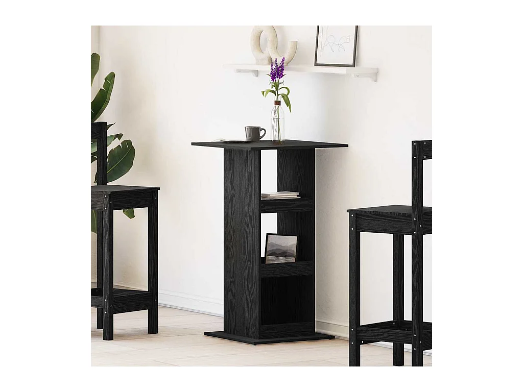 Table de bar Chêne noir 60 x 60 x 100 cm Bois d'ingénierie