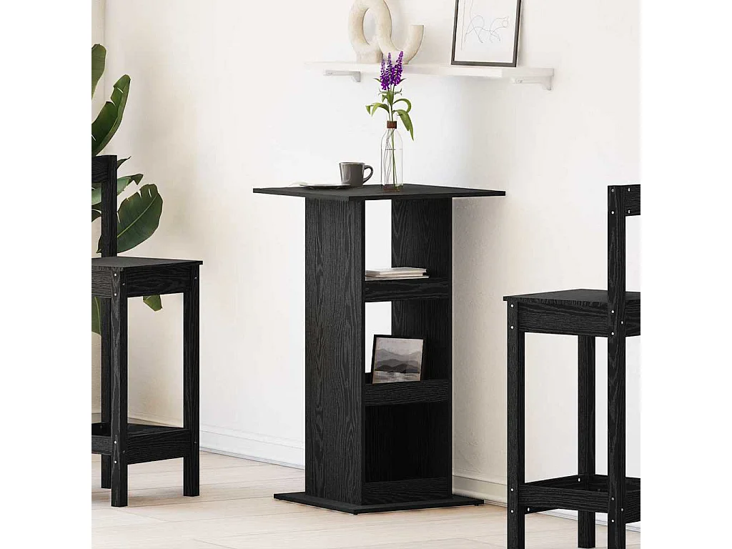 Bartisch Schwarz Eichen-Optik 60 x 60 x 100 cm Holzwerkstoff