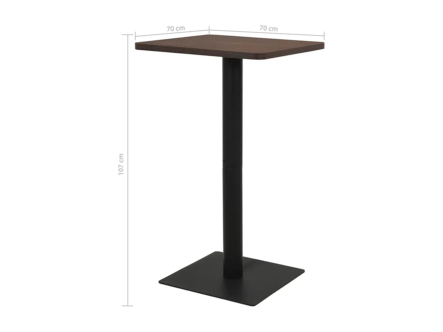 Table de bistro Cendre foncé 70x70x107 cm