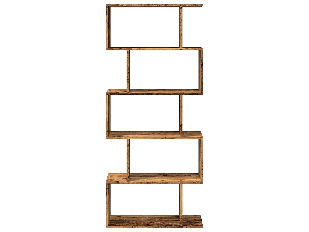 Raumteiler-Bücherregal 5 Etagen Altholz-Optik 70x24x161 cm