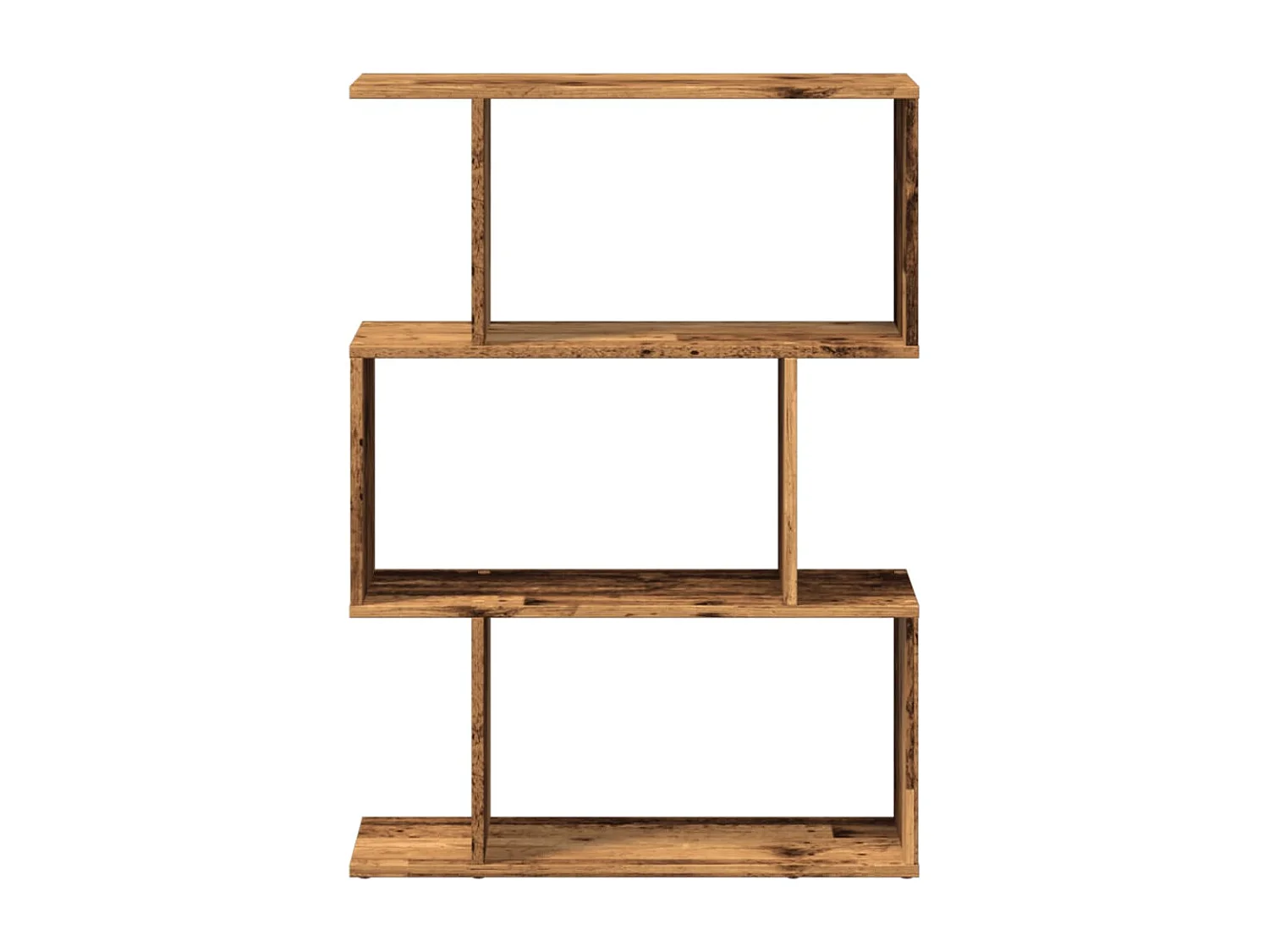 Étagère séparatrice de pièce à 3 niveaux vieux bois 70x24x97 cm