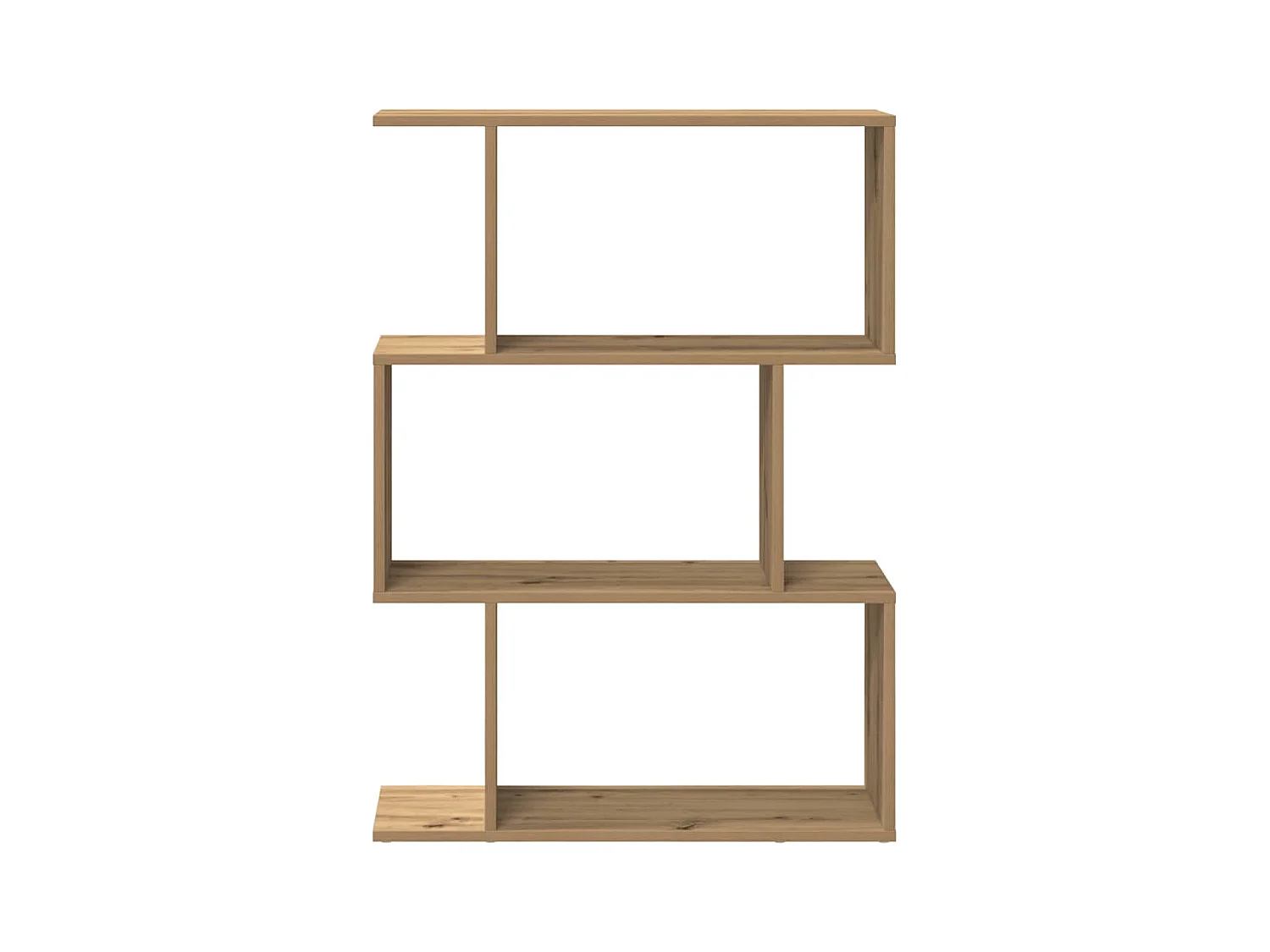 Étagère séparatrice de pièce à 3 niveaux chêne artisanal