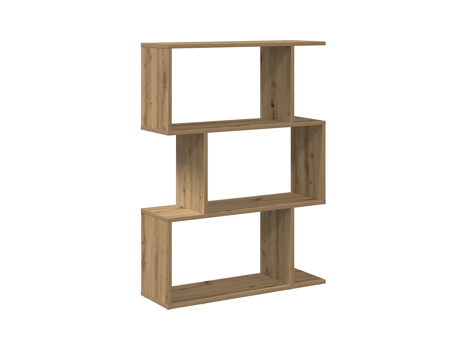 Étagère séparatrice de pièce à 3 niveaux chêne artisanal
