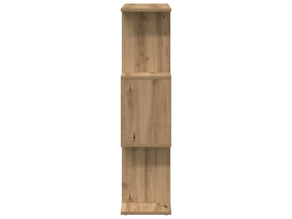 Étagère séparatrice de pièce à 3 niveaux chêne artisanal