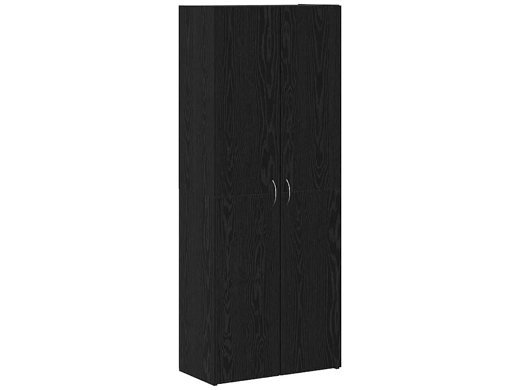 Kantoorkast Zwart Eiken 60 x 32 x 152,5 cm Bewerkt hout
